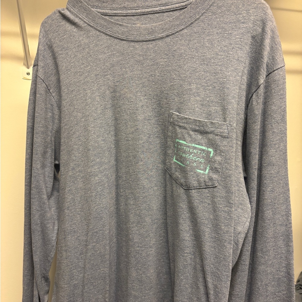 Gray Long Sleeve Shirt with Pocket Southern Marsh